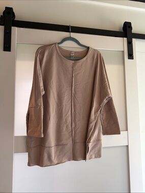 SPANX Neutral Taupe Relaxed Crew Pullover